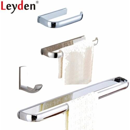 Leyden Toilet Paper Holder Clothes Hook Towel Bar Towel Ring Wall Mounted Bath Hardware Sets Copper Chrome Bathroom Accessories