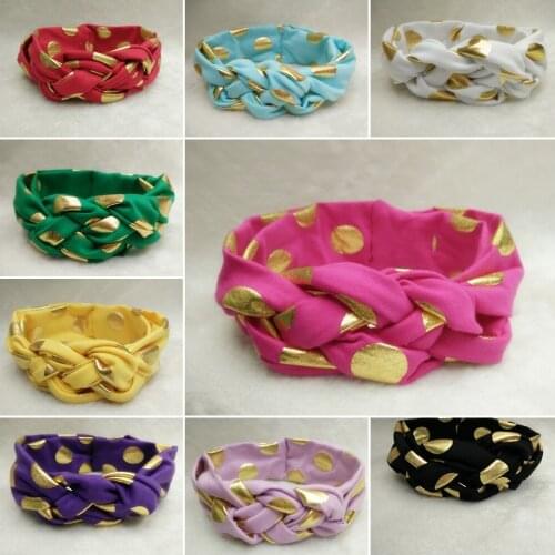Baby headband Knot tie children elastic hair band Dot Cotton knot cross Turban Headband headwrap baby girls hair accessories
