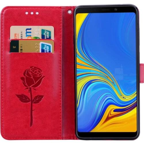 Leather Case For Samsung galaxy A9 2018 Flip Book Wallet Phone Magnetic Cover Samsung A7 2018 Case For Galaxy A9 2018 Cover