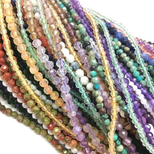 3 Dollar Items and Shipping Upgrade Factory Price Faceted Round Beads 2mm 3mm Stone DIY Jewelry Making Bracelet Necklace Design