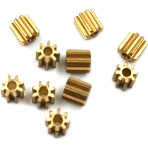 82A 0.6M Copper Gear Diameter 6mm 0.6 Module 8 Tooth Hole 1.98 Mm Brass Pinion Small Toy Motor Gears