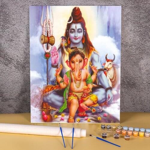 Buddha India Ganesha Coloring By Numbers Painting Kit Oil Paints 50*70 Picture By Numbers Photo Wall Paintings For Wholesale