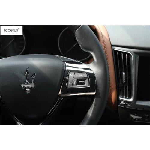 Lapetus Accessories Fit For Maserati Levante 2016 - 2020 ABS Steering Wheel Button Frame Molding Cover Kit Trim 2 Pcs / 2 Colors