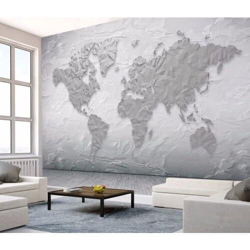 Bacaz 3D Custom Wallpaper Modern World map Pattern Wallpaper Home Decor Wall Mural for Bedroom TV Background Wallcovering