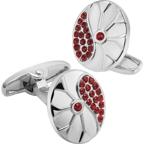 Novelty Luxury Lotus Leaf Cufflinks with Crystal for Mens Brand High Quality Gold Silvery Tone Shirt Cuff Links