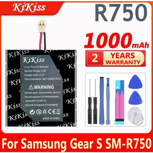 Original KiKiss Battery For SAMSUNG Replacement Battery For Samsung Gear S SM-R750 R750 Smart Watch Batteries 1000mAh