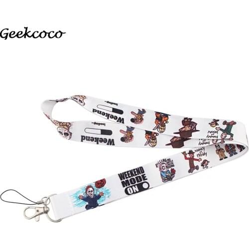 J1919 Cartoon Horror Movie Character Strap Neck Lanyards for keys ID Card Pass Gym Mobile Phone USB badge holder DIY Hang Rope