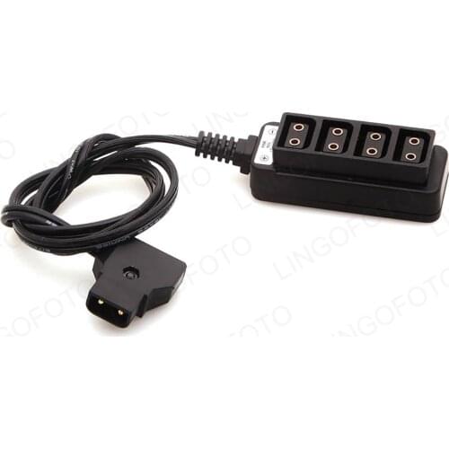 Male D-Tap Power Tap to 4 Female D-Tap P-Tap Hub Adapter Straight Cable for Sony Lanparte Kingma Rolux Anton V Mount Battery