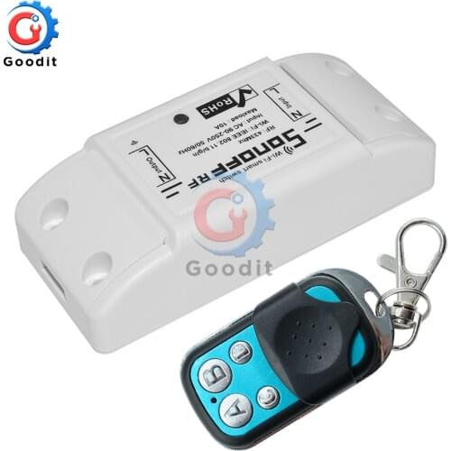 Sonoff RF WiFi Smart Switch 433Mhz RF Receiver Intelligent Remote Wireless Control For Smart Home Wifi Switch 10A 2200W