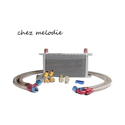 Universal MOCAL Type BRITISH 19 rows AN10 oil cooler radiator kit+filter Relocation Sandwich Plate adaptor with Thermostat