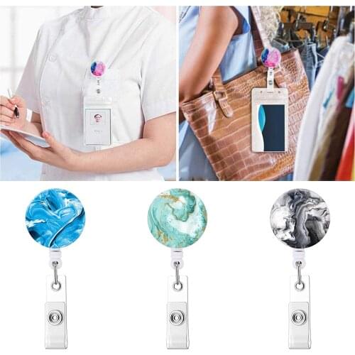 Retractable Badge Reel Badge Holder with Alligator Clip and Keyring, Nurse Badge Clip for ID Card Holders Stationery
