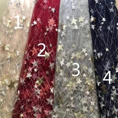 Mesh Bottom Japanese and Korean Stars Embroidery Lining Womens and Childrens Clothing Skirt Wedding Dress Embroidery Fabrics