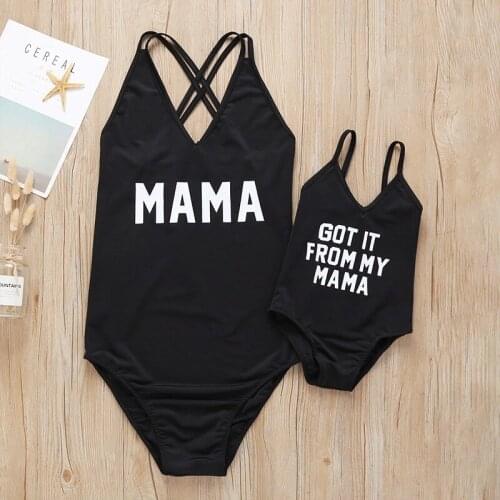 Summer Beach Bathing Suit Bikini Mother And Daughter Sling One-piece Swimsuit Family Swim Wear Mommy And Me Swimsuit Sexy