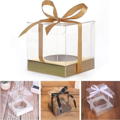 12Pcs Lightweight Packing Boxes Cupcake Boxes Dessert Boxes With Ribbon For Wrapping Favors Gifts DIY Baking
