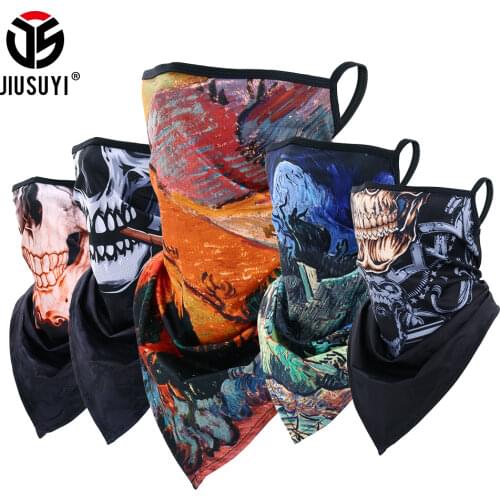 3D Printed Windproof Ear Hanging Bandana Tube Scarves Breathable Mesh Neck Gaiter Covering Summer Fishing Headband Men Women