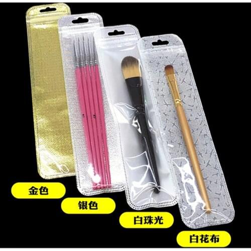 4.5*19cm White/Clear Self Seal Zipper Plastic Retail Packaging Pack Poly Bag Ziplock watch pen Storage Bag With Hang Hole 100pcs