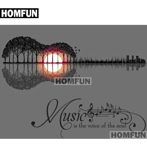 HOMFUN Full Square/Round Drill 5D DIY Diamond Painting "Music Violin Scenic" Embroidery Cross Stitch 5D Home Decor A01791