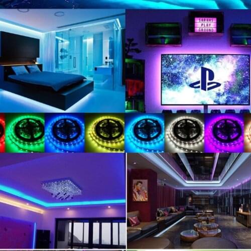 Free Shipping 12V 5M/W 5050 LED Light Strips Decoration Lighting Ribbon Lamp Diode Tape for Festival Party Bedroom Hotel