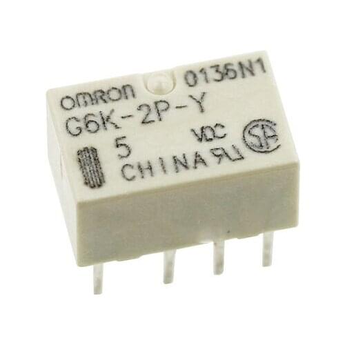 Free shipping G6K-2P-Y-5VDC G6K-2P-Y-12VDC DC5V DC12V 1A 8pin power relay 2PCS/LOT