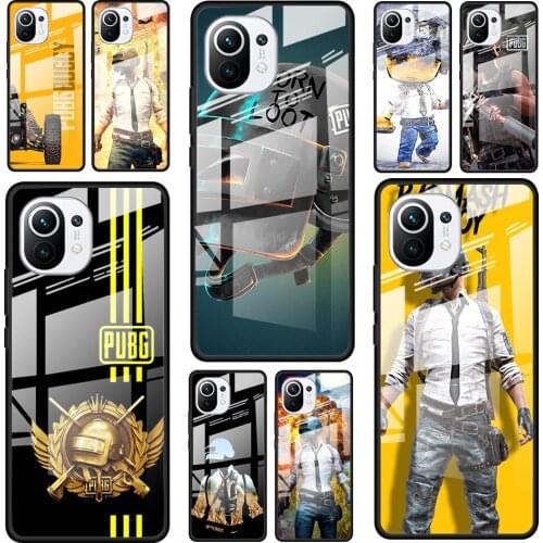 Hot Pubg Game for Xiaomi Mi 11 Ultra Lite 10T Note 10 9T Pro CC9 CC9E 5G Luxury Tempered Glass Phone Case Cover