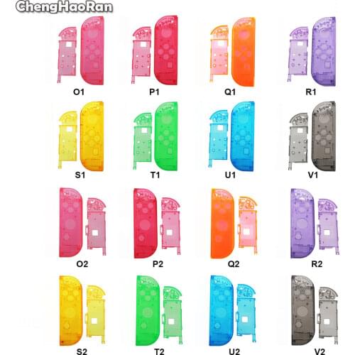 ChengHaoRan For Nintendo Switch Joy-Con Replacement Left Right Housing Shell Cover for NS NX Controller Clear Case w/inner Frame