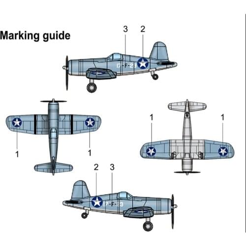 Corsair Semi-finished Pre-painted Aircraft Set for Trumpeter 06405 1/350 F4U-4 Aircraft Carrier Kit Accessories