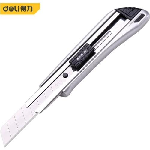 Deli Cutter Wood Box Paper Utility Knife Zinc Alloy Casing For Durability Heavy Feeling Office Cut Paper Knife Couteau