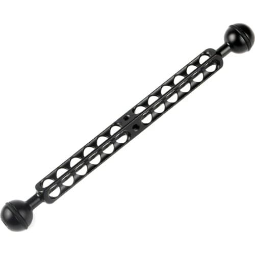 10"/25cm Double 1'' Ball Arm, Aluminum Alloy Joint Underwater Strobe/Video Arm for Underwater Ball Joint Arm Strobe and Lighting