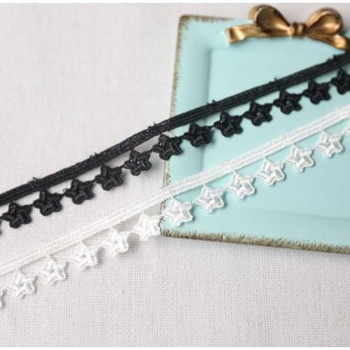 Hot sale Fine lace accessories star water soluble lace trimming 1.5 cm wide H1504
