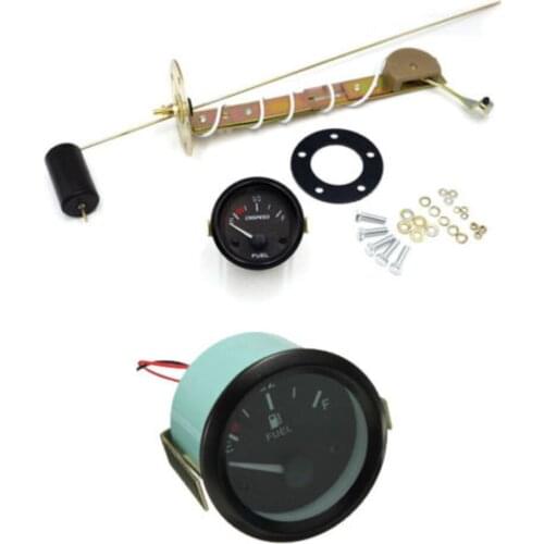 2"/52mm 12V Round Car Fuel Level Gauge Meter LED With Fuel Sensor E-1/2-F Pointer Kit