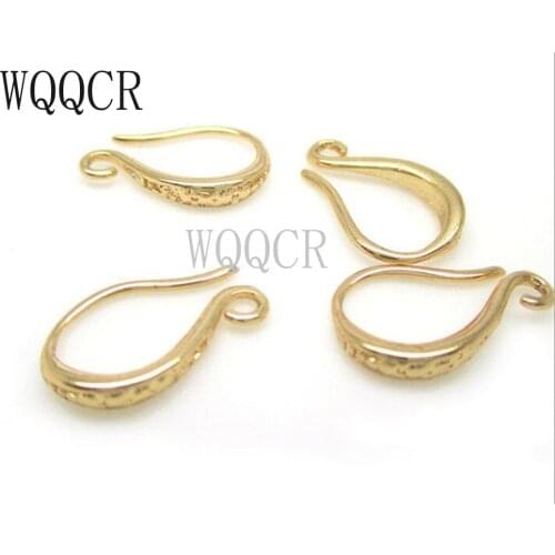 2 color can harvest 10PCS 9MMx15MM Champagne Gold Color Plated Brass Earrings Hooks High Quality Diy Jewelry Accessories