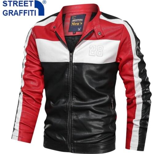 2021 Men New Winter Motor Leather Jacket Men Casual Autumn Baseball PU Fleece Jackets Coat Fashion Slim Biker Leather Jacket Men