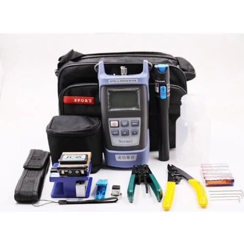 12pcs FTTH Fiber Optic Tools Kit with Fibra Optica Power Meter Visual Fault Locator Kit de fibre optique