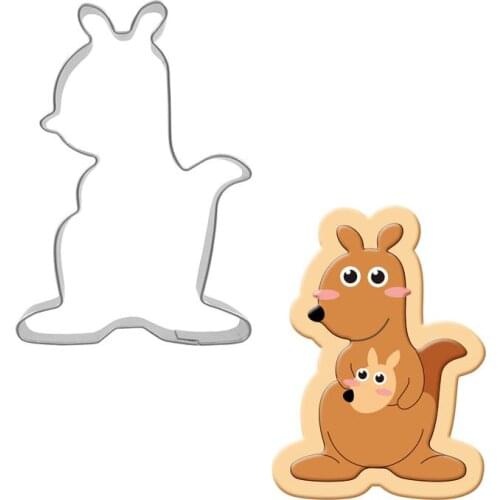 Kangaroo Cookie Cutter Stainless Steel Biscuit Cut Mold Baking Fruit Cut Cake Mold Embossing Printing Die