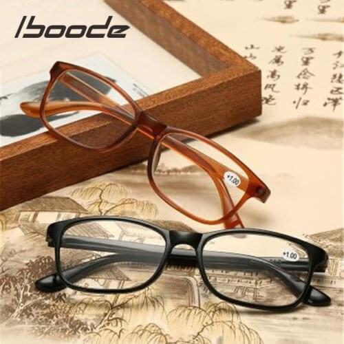 Iboode TR90 Reading Glasses Men Women Ultralight Vintage Square Presbyopia Glasses With Diopter +1.0 1.5 2.0 2.5 3.0 3.5 4.0