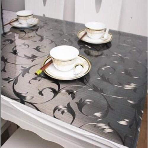 Table coffee table pads colored plastic pvc crystal plate nordic waterproof oil-proof disposable wash ironing tablecloth