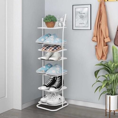 7 Layers Wrought Iron Dustproof Shoe Rack Storage Organizer Shoe Cabinet Shelf Cabinet Shoe Organizer Home Entryway Space-saving