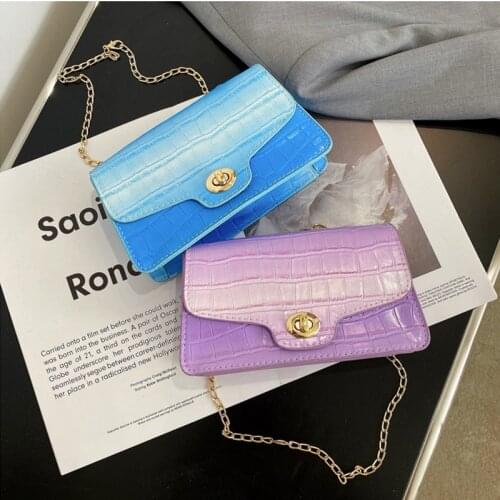 Popular Crocodile Pattern Ladies Bag Summer New Style Lock Chain Shoulder Bag Fashion Texture Crossbody Bags for Women 2021