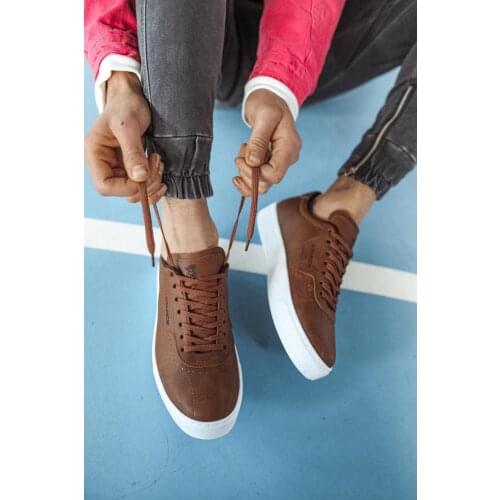 KNACK Casual Mens Shoes Tan Color Laced Sport White Sole Men’s Designer Shoes Sneakers for men Safety Shoes Sweatproof Vulcanized Balenciaga Shoes Mens Fashion Sneakers Shoes Original Male Sneakers Men Shoes 060