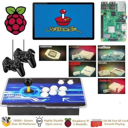 Raspberry Pi 3 Model B+ Plus Arcade Video Game Console Retropie Arcade Cabinet Machine DIY 18000+ Retro Games Emulation Station
