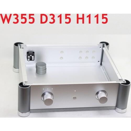 Luxury Power Amplifier Supply Chassis DIY Preamplifier Case Headphone Decoder DAC AMP Box D315 W355 H115 Preamp Enclosure