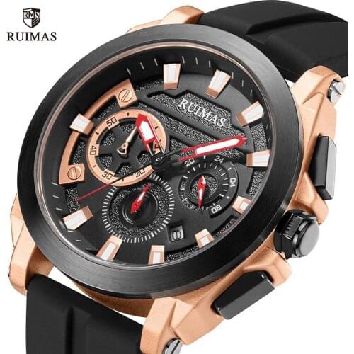 RUIMAS Fashion Sport Watches Men Military Quartz Chronograph Watch Man Luxury Casual Waterproof Wristwatch Relogio Masculino 580