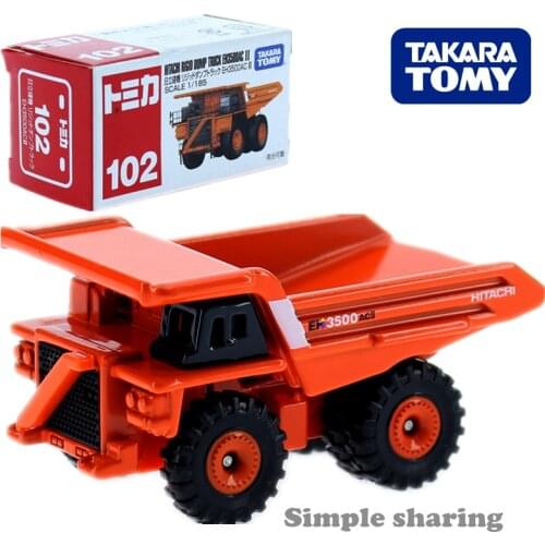 Takara Tomy Tomica No.102 Hitachi Rigid Cump Tuck Model Kit 1/185 Miniature Car Diecast Baby Toys Funny Kids Dolls Collectibles