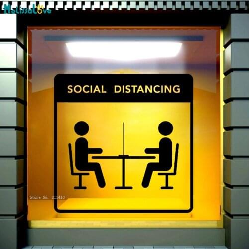 Talk At A Reasonable Distance Wall Stickers Social Convention Self-protection Decals Shop Window Removable Poster Vinyl YT5605
