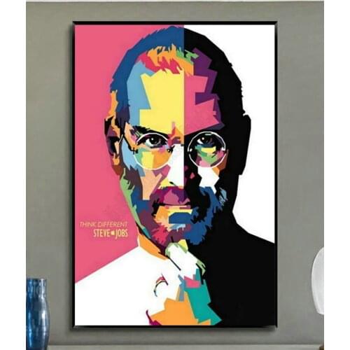 W284 Steve Jobs RIP Think Different Great Inventor Trend Beautiful Fashion Silk Fabric Wall Poster Art Decor Sticker Bright