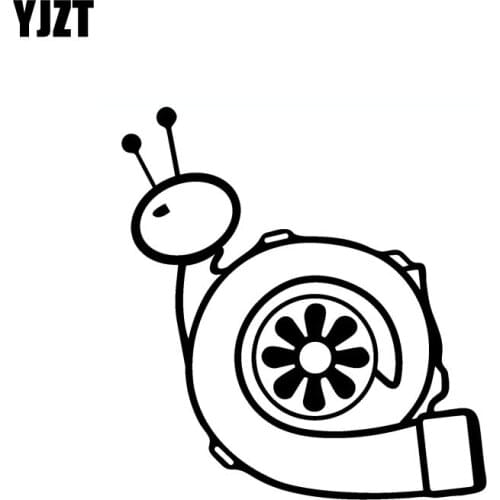 YJZT 15.1CM*16.2CM Turbo Snail Boost Vinyl Decal Car Sticker Drift Black Silver C10-00992