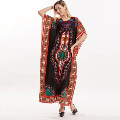 New Arrival Embroidery Womens 100% Cotton African Print Dashiki Stunning elegant african dresses for women