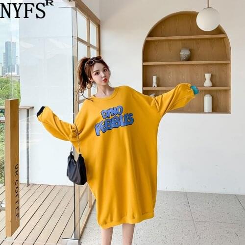 NYFS 2021 Korean New Loose Comfortable Peter pan Collar Woman Dress Vestidos Robe Elbise Fat mm Fashion Korean silk Summer Dress