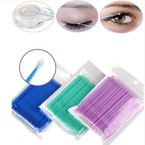 100pcs/lot Durable Micro Disposable Eyelash Extension Individual Applicators Mascara Brush Swab aplicadores de maquillaje
