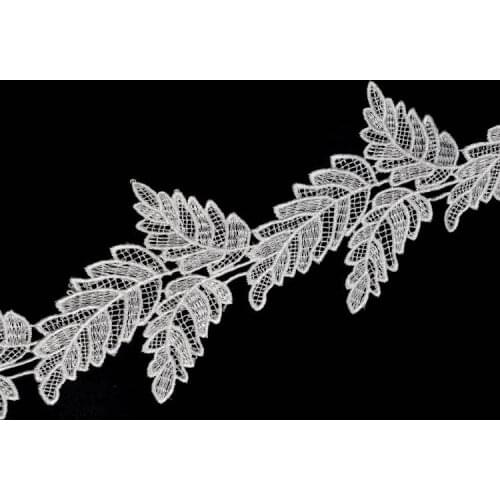 14Yards White Black Red Leaves Lace Embroidered Hollow Out Leaf Style Mesh DIY Dress Decorated Garment Trims Sewing Accessories